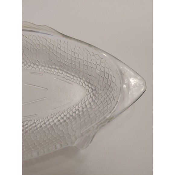 18” McGee 'Glasbake' Clear Glass Fish Baking Dish Serving Platter USA - Picture 10 of 11
